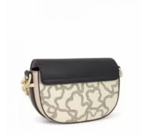 BOLSO TOUS MINI BAND MEDIALUNA KAOS NEGRO BEIG 2002186851