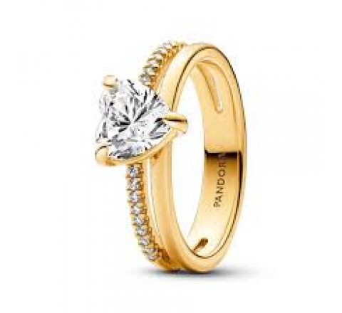 ANILLO PANDORA CORAZON DOBLE ALIANZA 163100C01-54