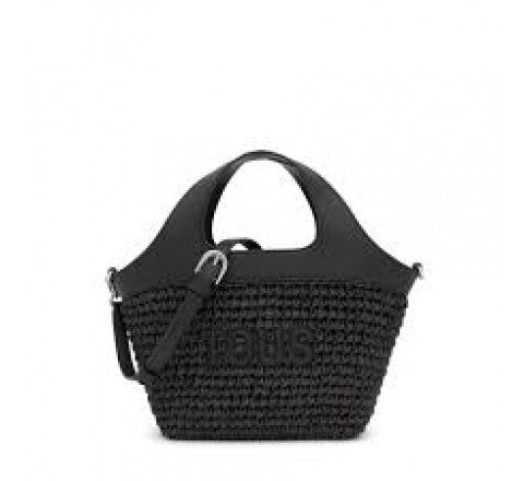 BOLSO TOUS CAPAZO LIRIO RAFIA NEGRO 2002205351