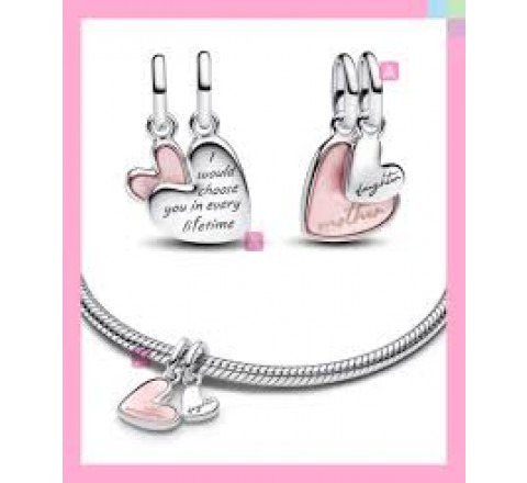 CHARM PANDORA CORAZONES MADRE E HIJA 793766C01