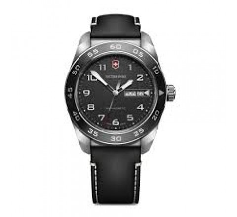 RELOJ VICTORINOX CAJA ACERO CORREA PIEL NEGRA V242041