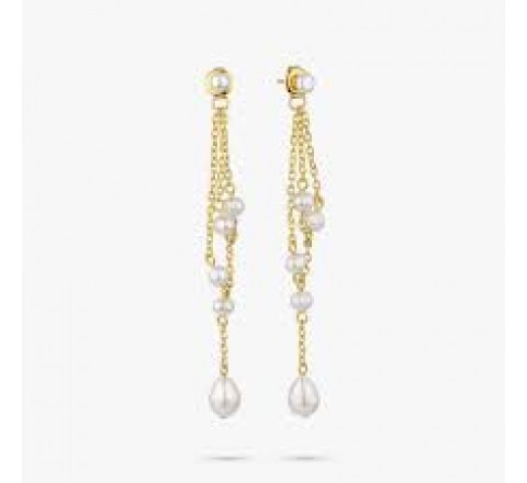 PENDIENTES RADIANT ACERO DORADO LARGOS BRIDGERTON RY000288