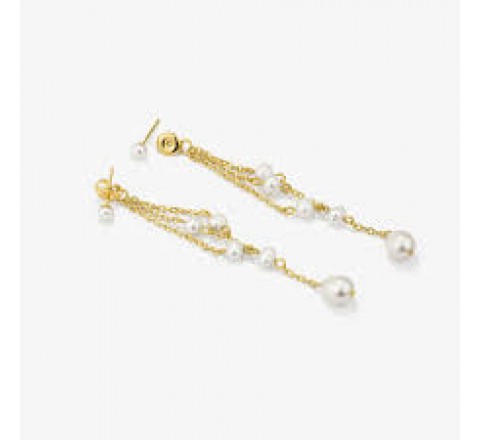 PENDIENTES RADIANT ACERO DORADO LARGOS BRIDGERTON RY000288