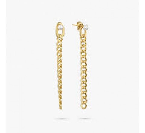 PENDIENTES RADIANT ACERO DORADO LARGOS EMILY RY000298
