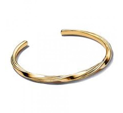 PULSERA PANDORA PLATA DORADA RIGIDA ENTRELAZADA 563869C00-2