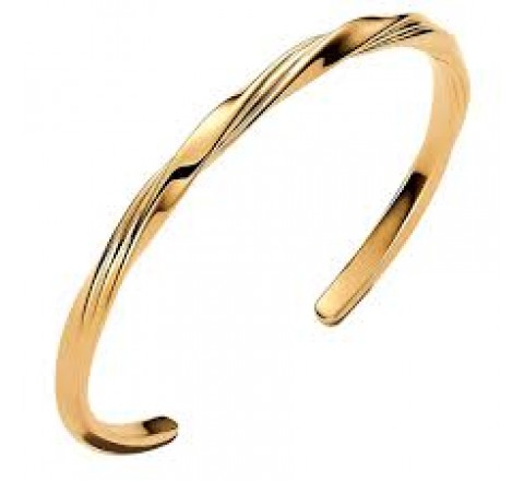 PULSERA PANDORA PLATA DORADA RIGIDA ENTRELAZADA 563869C00-2