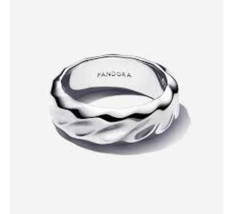 ANILLO PANDORA PLATA BANDA ANCHA ONDULADA N?12 193886C00-52