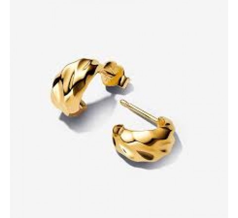 PENDIENTES PANDORA PLATA DORADA AROS ONDULADOS 263873C00