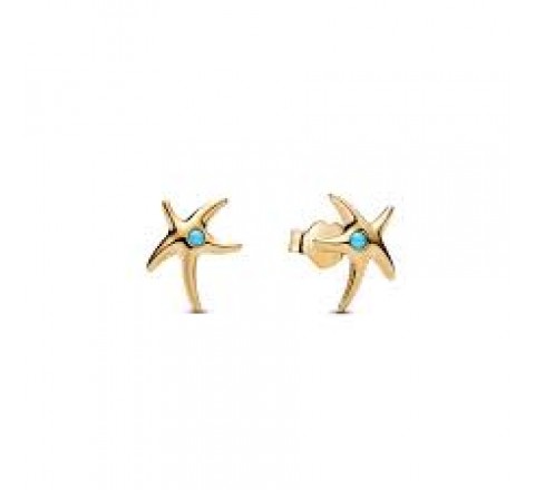 PENDIENTES PANDORA PLATA DORADA ESTRELLA DE MAR 263820C01