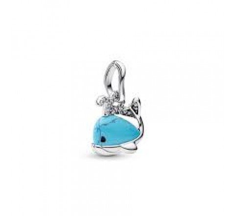 CHARM PANDORA PLATA BALLENA COLOR TURQUESA 793822C01