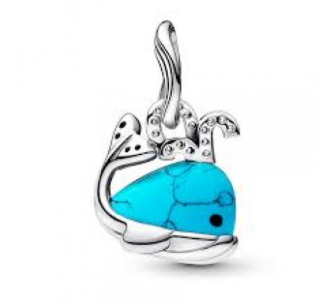 CHARM PANDORA PLATA BALLENA COLOR TURQUESA 793822C01