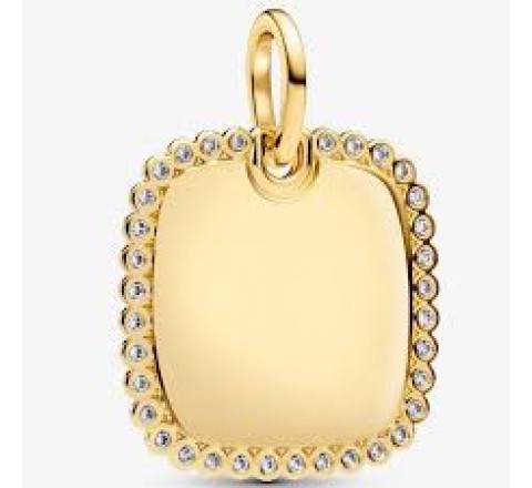 COLGANTE PANDORA PLATA DORADA CUADRADO PERSONALIZA 364009C01