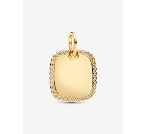 COLGANTE PANDORA PLATA DORADA CUADRADO PERSONALIZA 364009C01