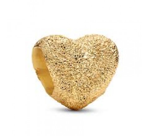 CHARM PANDORA PLATA DORADA MINI CORAZON MATIZADO 764000C00