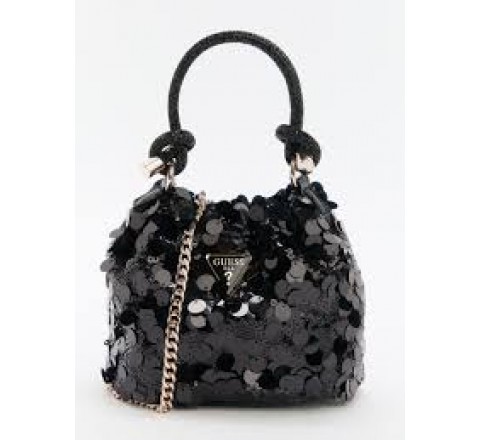 BOLSO GUESS ASA SUPERIOR HOLIDAY SHINE NEGRO HWEG9538750