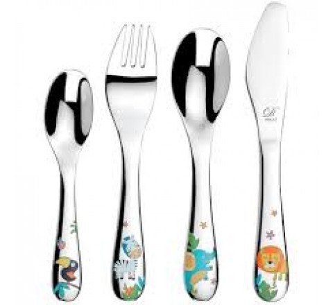 SET CUATRO CUBIERTOS ACERO JUNGLA 09708