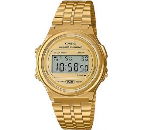 RELOJ CASIO DIGITAL ACERO DORADO REDONDO A171WEG-9AEF