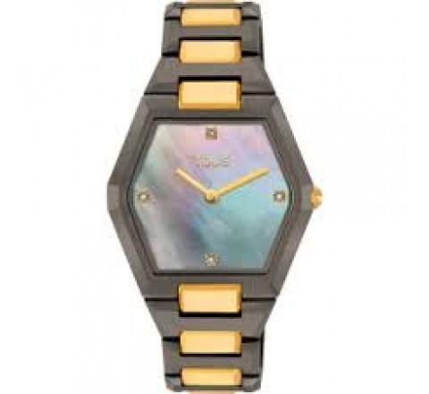 RELOJ TOUS ACERO NEGRO Y DORADO ESFERA NACAR 3000144600