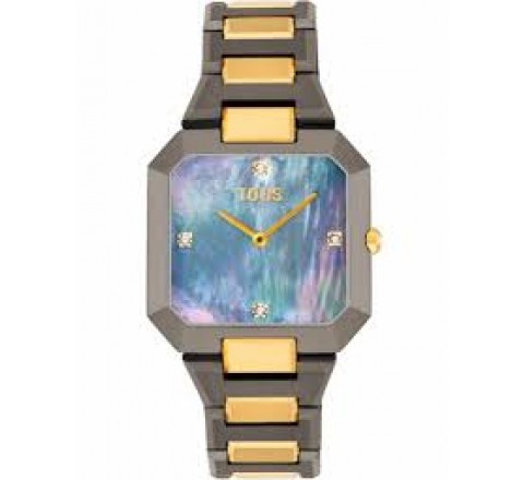 RELOJ TOUS ACERO NEGRO Y DORADO ESFERA NACAR 3000144800