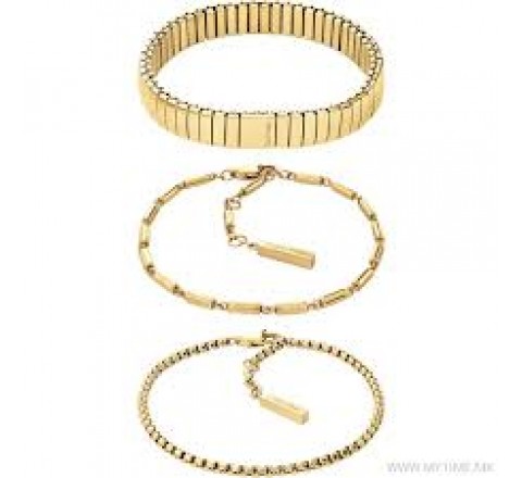 PACK TRES PULSERAS CALVIN KLEIN ACERO DORADO 35000838