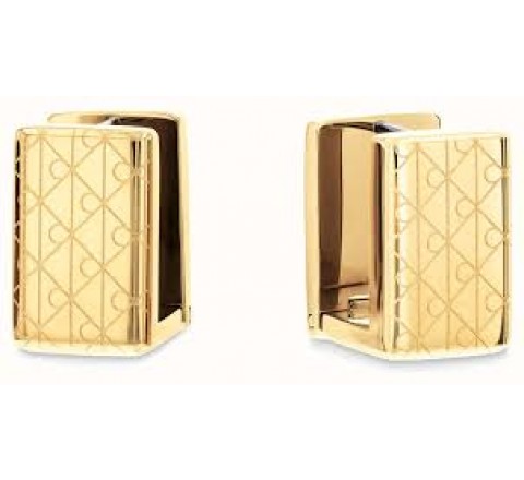 PENDIENTES CALVIN KLEIN ACERO DORADO ARO CUADRADO 35000890