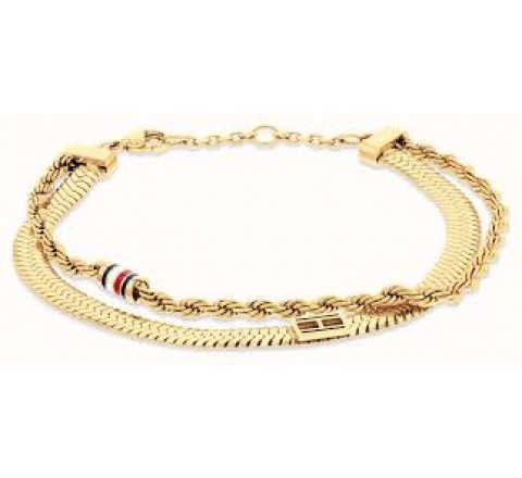 PULSERA TOMMY HILFIGER ACERO DORADO DOBLE 2780982