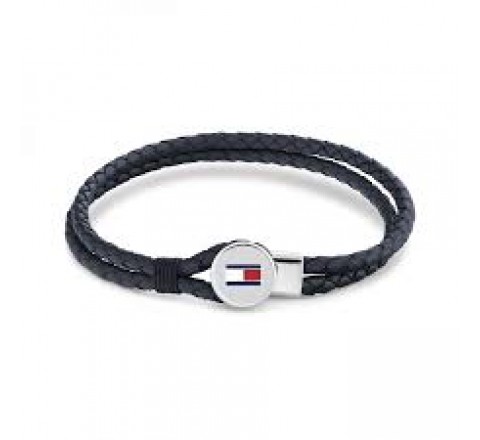 PULSERA TOMMY HILFIGER CUERO TRENZADO AZUL 2790656