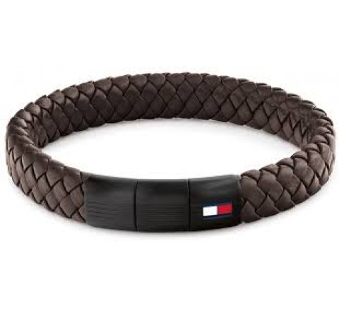 PULSERA TOMMY HILFIGER CUERO TRENZADO MARRON 2790661