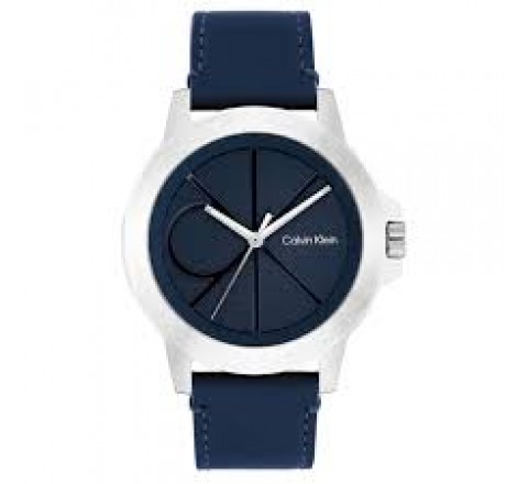 RELOJ CALVIN KLEIN CAJA ACERO CORREA PIEL AZUL 25200526