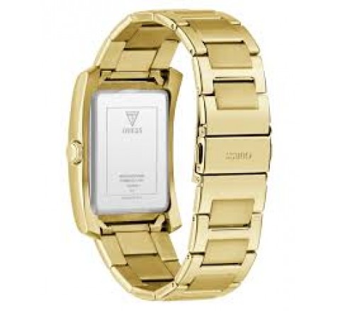 RELOJ GUESS CAJA Y ARMIS ACERO DORADO ESFERA NEGRA GW0896G2