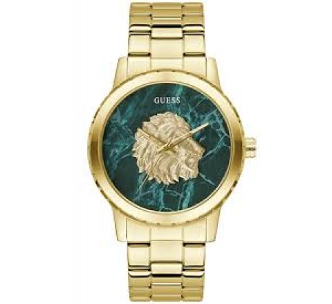RELOJ GUESS CAJA Y ARMIS ACERO DORADO ESFERA VERDE GW0958G2