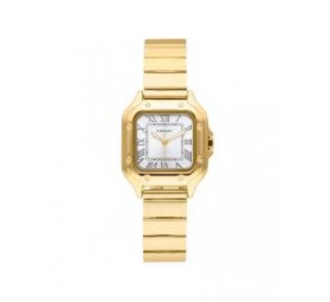RELOJ RADIANT CAJA Y ARMIS DORADO CUADRADO RA661205