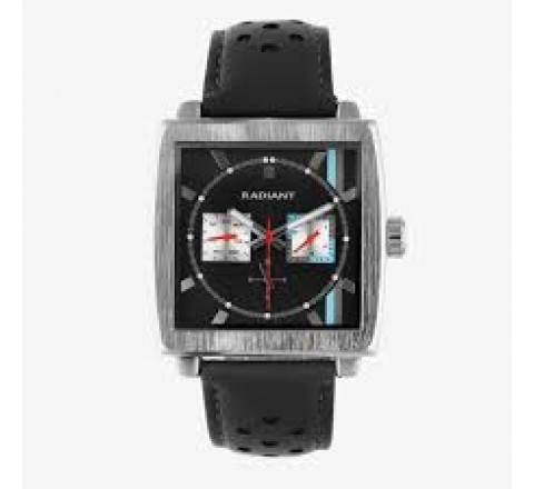 RELOJ RADIANT CORREA PIEL NEGRA CUADRADO RA679704