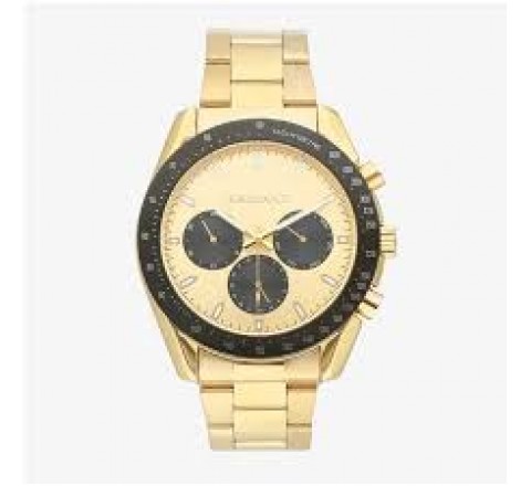 RELOJ RADIANT CAJA Y ARMIS DORADO BISEL NEGRO RA668704
