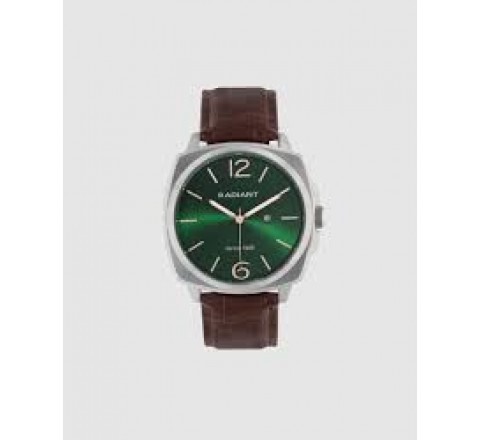 RELOJ RADIANT CORREA PIEL MARRON ESFERA VERDE RA678204