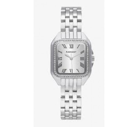 RELOJ RADIANT ARMIS ACERO CAJA CUADRADA CIRCONITAS RA643201