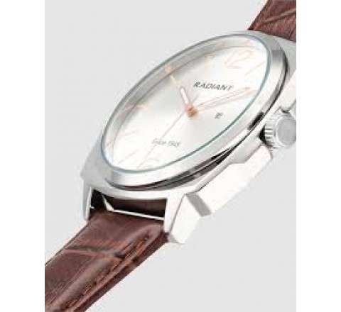 RELOJ RADIANT CORREA PIEL NEGRA CAJA REDONDA RA678201