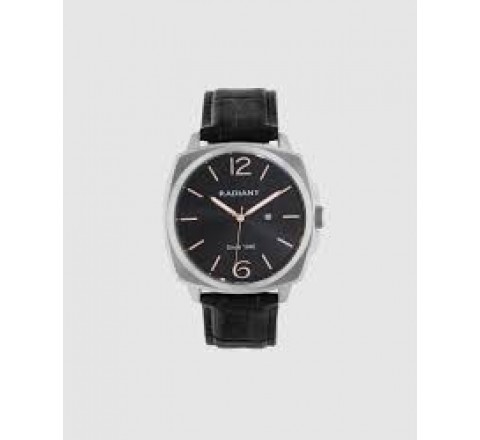 RELOJ RADIANT CORREA PIEL NEGRA ESFERA NEGRA RA678202