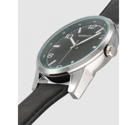 RELOJ RADIANT CORREA PIEL NEGRA ESFERA VERDE RA681201