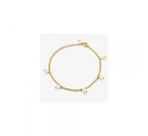 PULSERA RADIANT DORADA CON PERLAS COLGANDO RY000293A