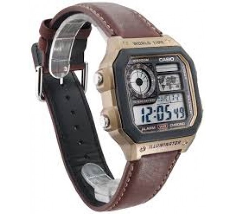 RELOJ CASIO DIGITAL CORREA PIEL MARRON AE-1200WHL-5AVEF