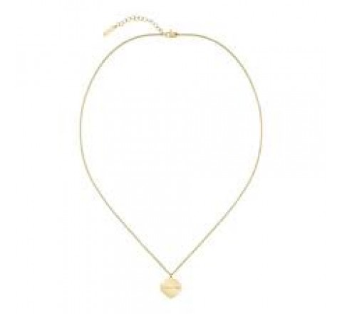 COLLAR LACOSTE ACERO DORADO PIEDRA VERDE 2040560