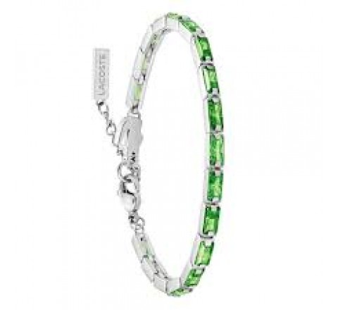 PULSERA LACOSTE ACERO PIEDRAS VERDES 2040500