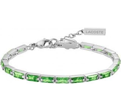 PULSERA LACOSTE ACERO PIEDRAS VERDES 2040500