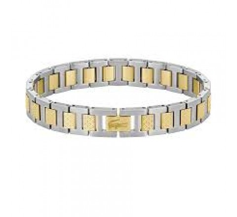 PULSERA LACOSTE ESLABONES ACERO BICOLOR DORADO 2040556
