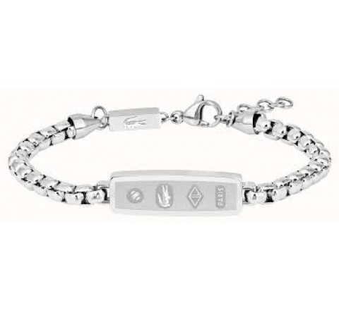 PULSERA LACOSTE ACERO ESLABONES Y PLACA 2040538