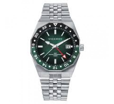 RELOJ VICEROY CAJA Y ARMIS ACERO ESFERA VERDE 42457-67