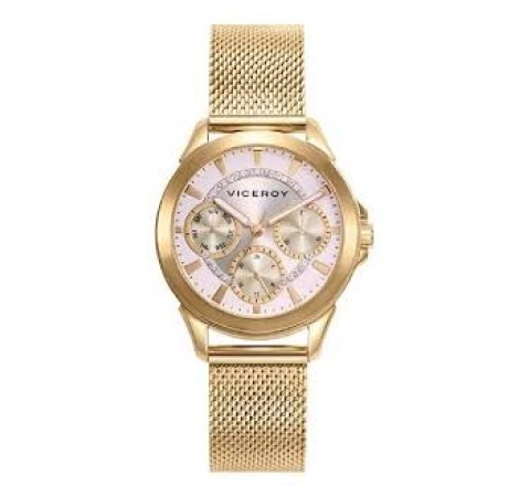 RELOJ VICEROY CAJA Y ARMIS ACERO DORADO 401196-97