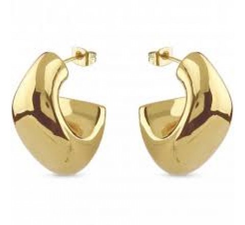 PENDIENTES GUESS ACERO DORADO ARO ACHO LISO JUBE05339JWYGT-U