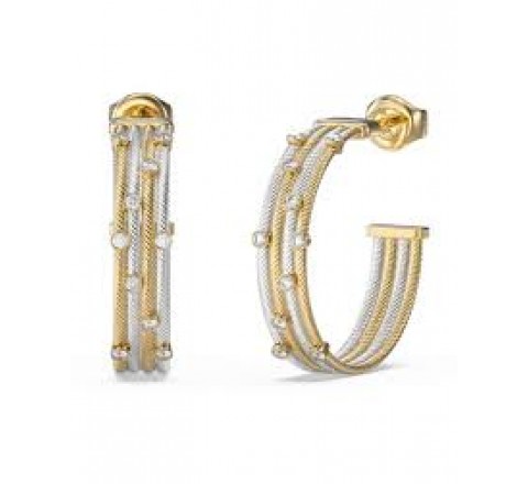 PENDIENTES GUESS ACERO BICOLOR DORADO ARO JUBE05386JWYGRHT-U